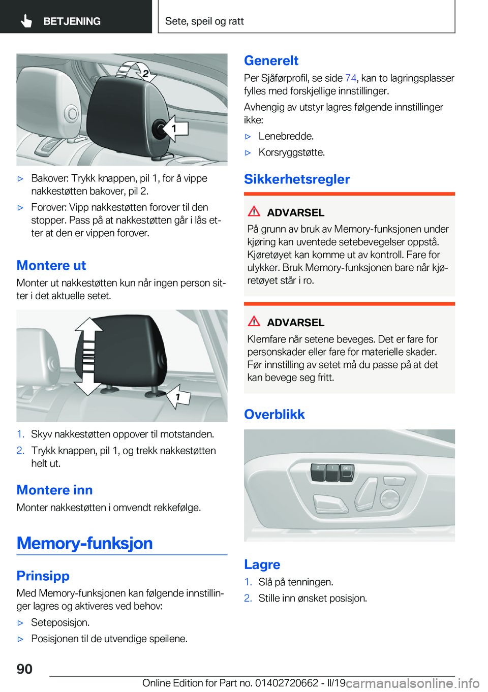 BMW M2 2020  InstruksjonsbØker (in Norwegian) 'x�B�a�k�o�v�e�r�:��T�r�y�k�k��k�n�a�p�p�e�n�,��p�i�l��1�,��f�o�r��å��v�i�p�p�e�n�a�k�k�e�s�t�