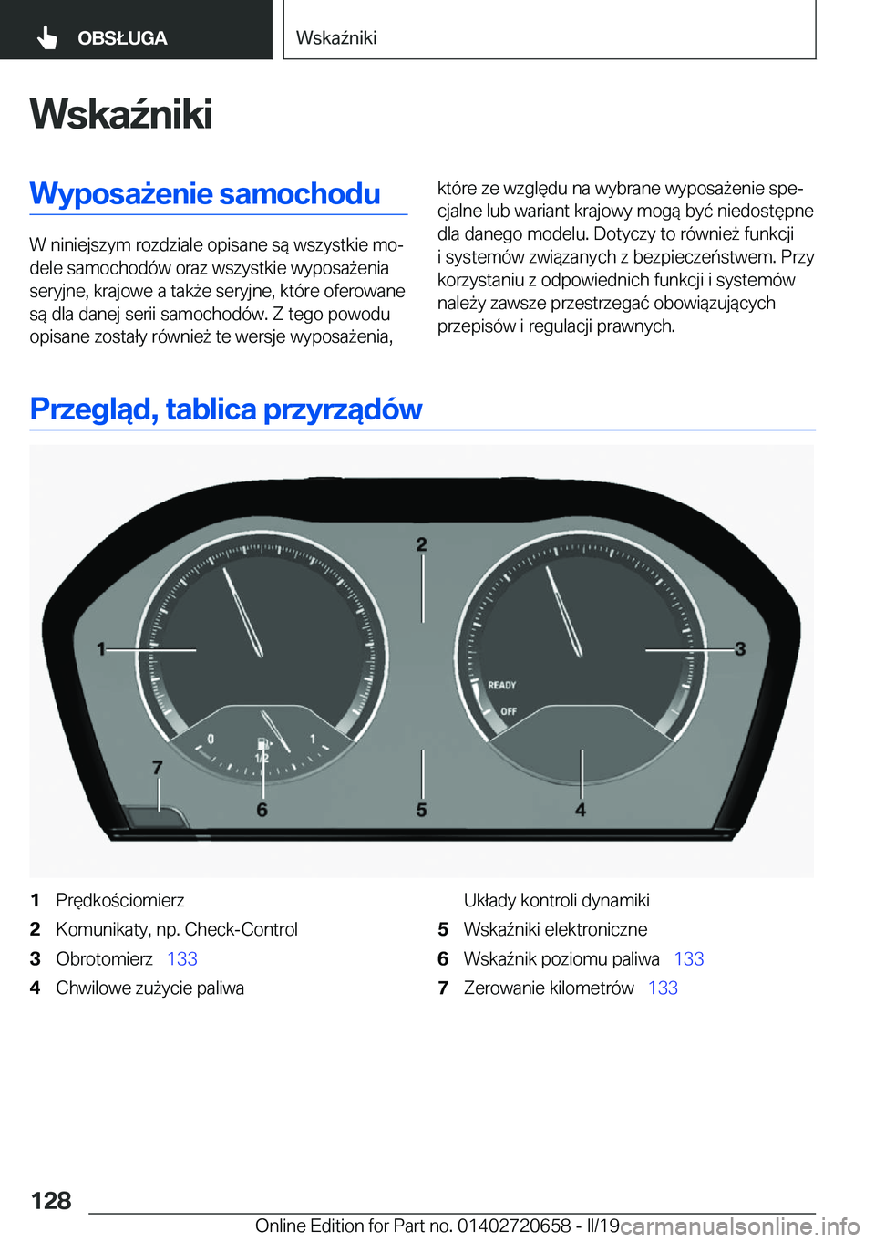 BMW M2 2020  Instrukcja obsługi (in Polish) �W�s�k�a7�n�i�k�i�W�y�p�o�s�a9�e�n�i�e��s�a�m�o�c�h�o�d�u
�W��n�i�n�i�e�j�s�z�y�m��r�o�z�d�z�i�a�l�e��o�p�i�s�a�n�e��s�