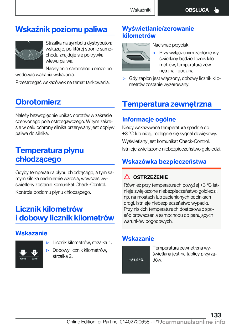 BMW M2 2020  Instrukcja obsługi (in Polish) �W�s�k�a7�n�i�k��p�o�z�i�o�m�u��p�a�l�i�w�a
�S�t�r�z�a�ł�k�a��n�a��s�y�m�b�o�l�u��d�y�s�t�r�y�b�u�t�o�r�a
�w�s�k�a�z�u�j�e�,��p�o��k�t�