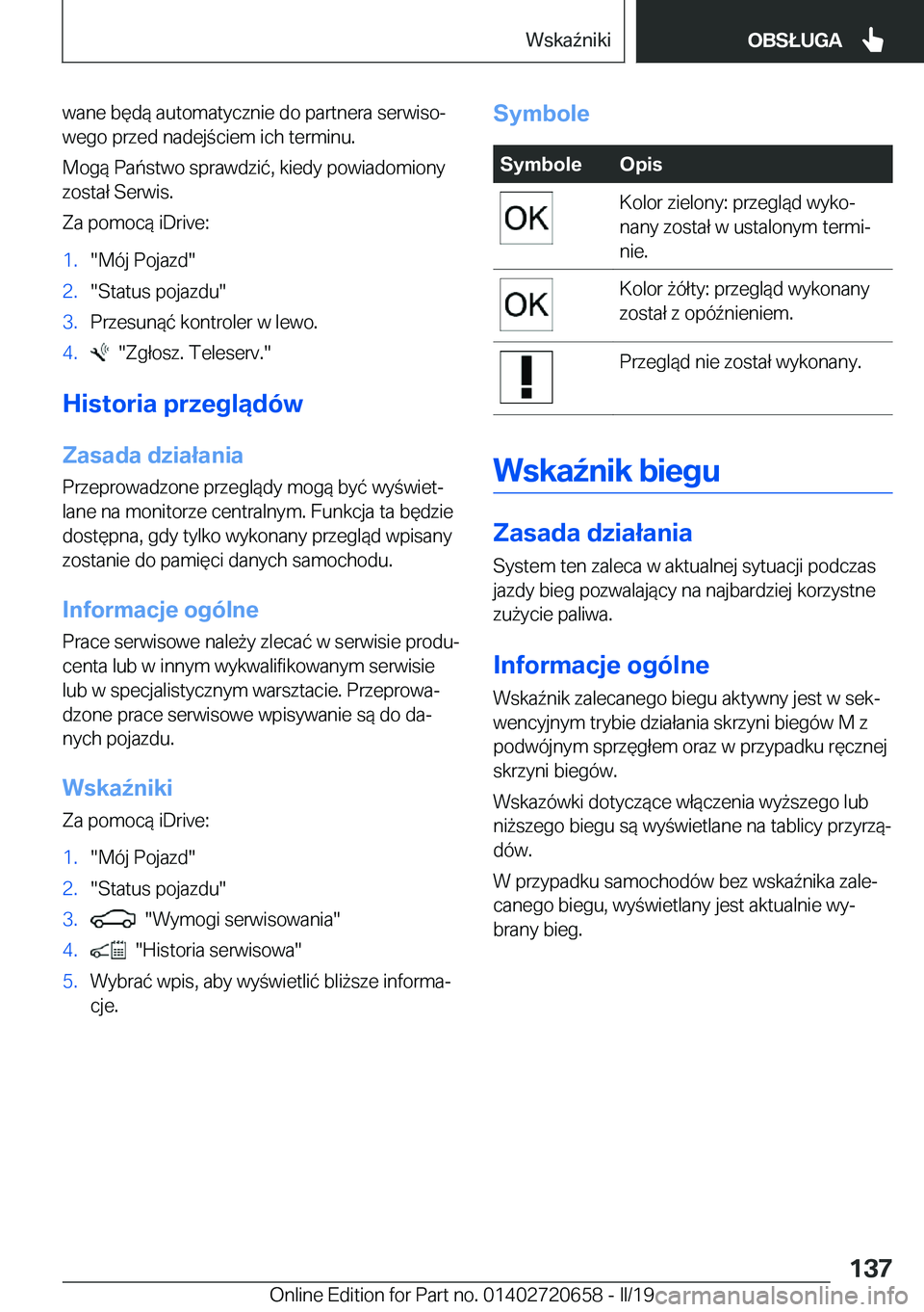 BMW M2 2020  Instrukcja obsługi (in Polish) �w�a�n�e��b�