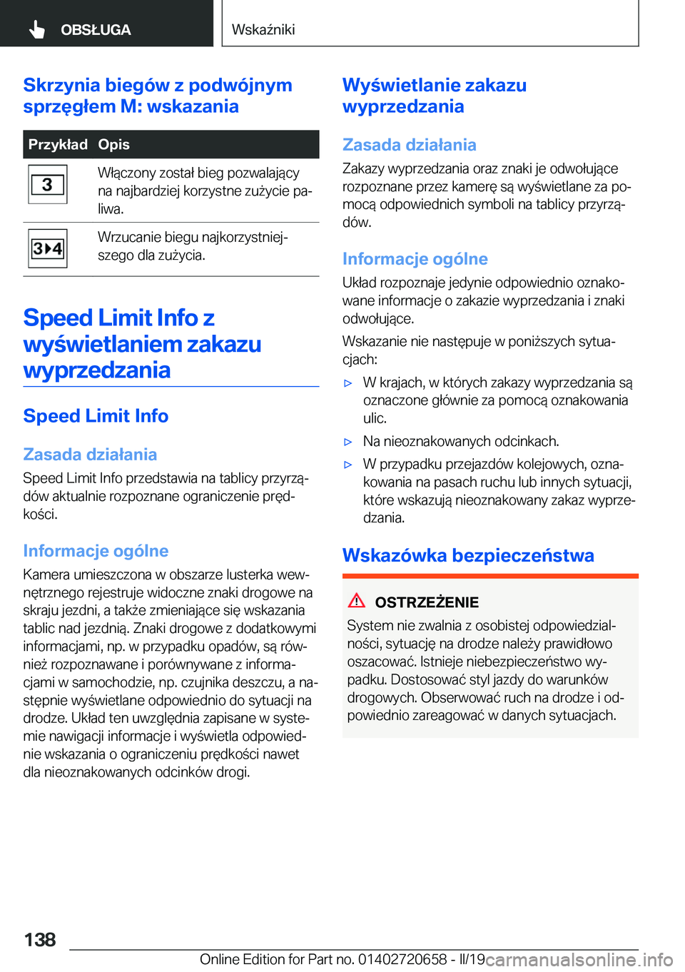 BMW M2 2020  Instrukcja obsługi (in Polish) �S�k�r�z�y�n�i�a��b�i�e�g�