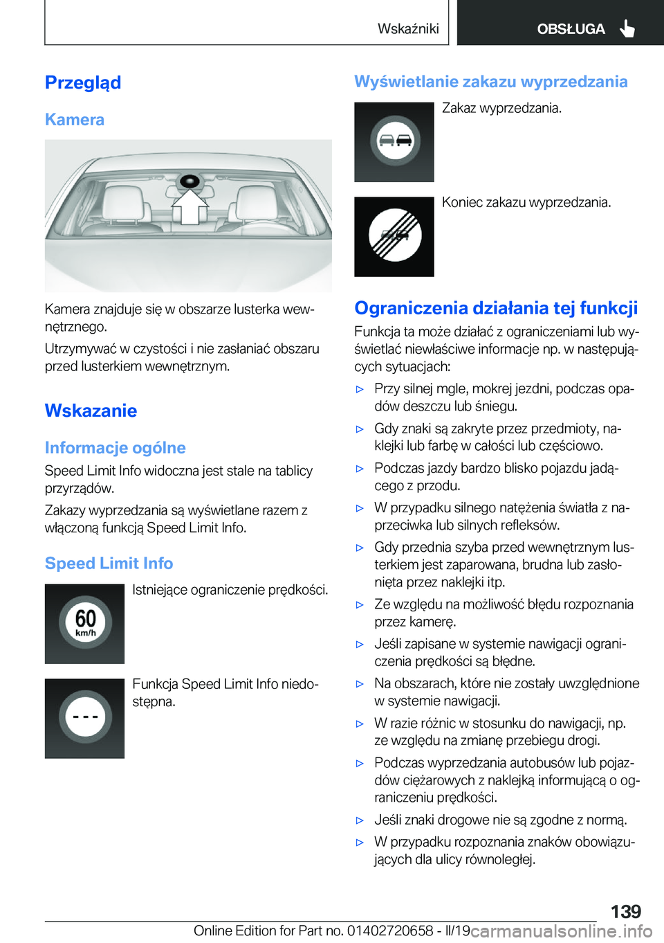 BMW M2 2020  Instrukcja obsługi (in Polish) �P�r�z�e�g�l�ą�d�K�a�m�e�r�a
�K�a�m�e�r�a��z�n�a�j�d�u�j�e��s�i�