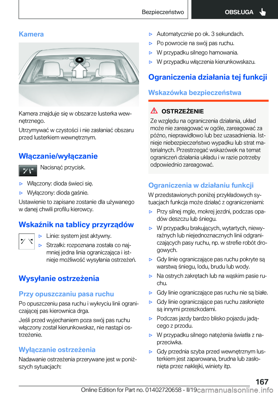 BMW M2 2020  Instrukcja obsługi (in Polish) �K�a�m�e�r�a
�K�a�m�e�r�a��z�n�a�j�d�u�j�e��s�i�