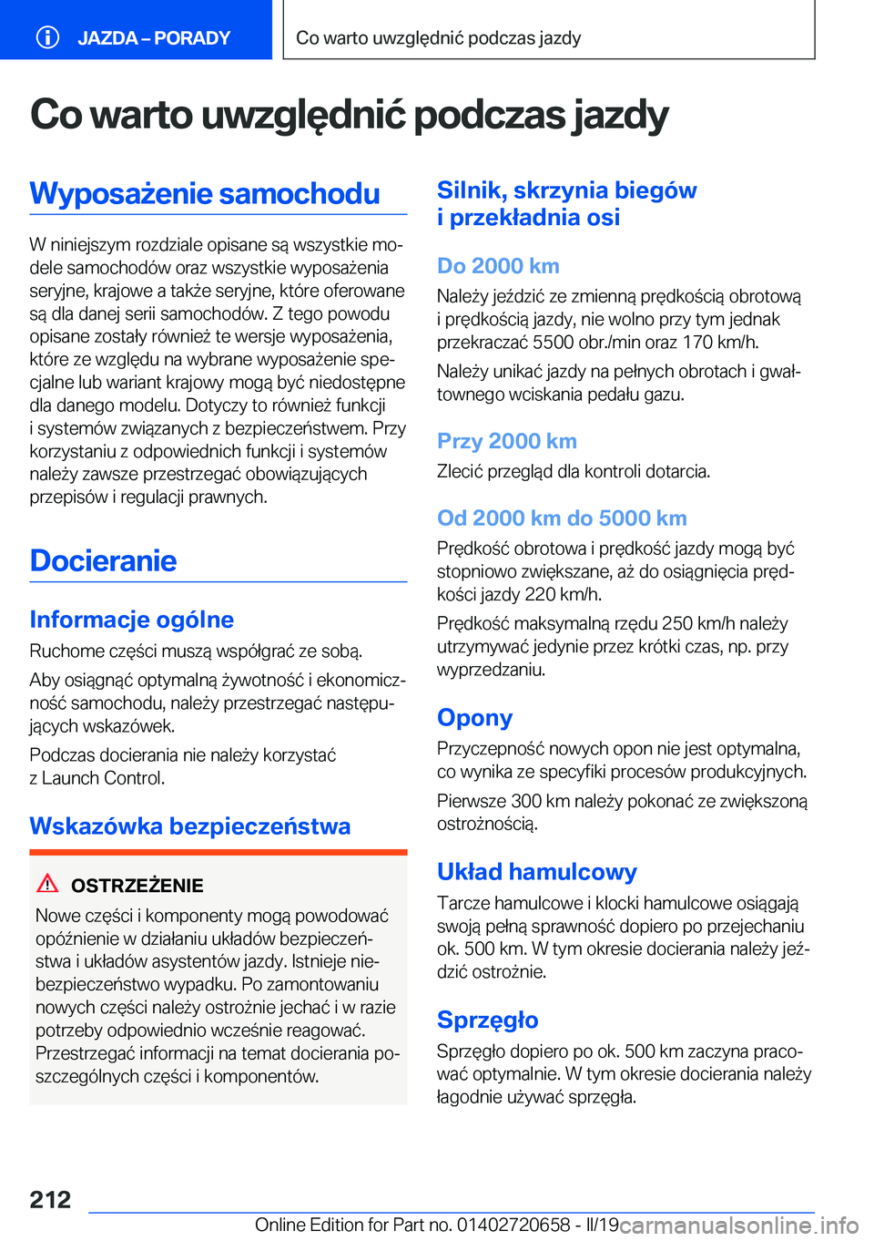 BMW M2 2020  Instrukcja obsługi (in Polish) �C�o��w�a�r�t�o��u�w�z�g�l�