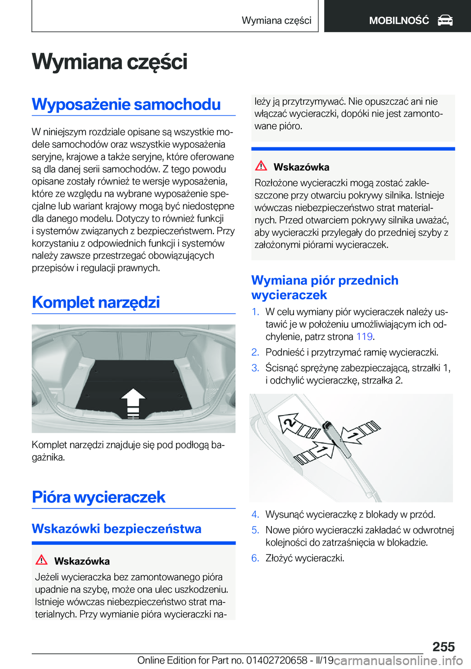 BMW M2 2020  Instrukcja obsługi (in Polish) �W�y�m�i�a�n�a��c�z�