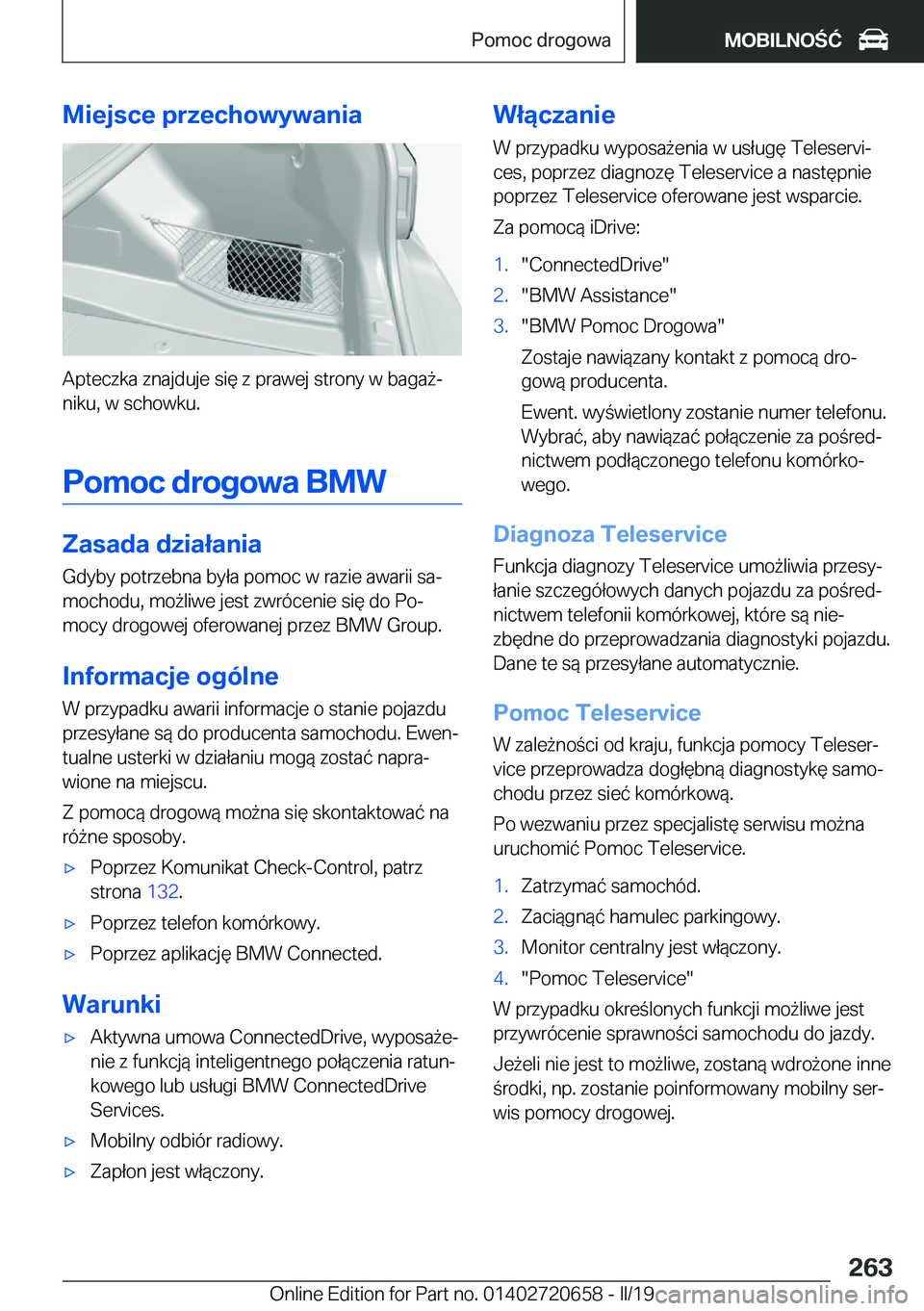 BMW M2 2020  Instrukcja obsługi (in Polish) �M�i�e�j�s�c�e��p�r�z�e�c�h�o�w�y�w�a�n�i�a
�A�p�t�e�c�z�k�a��z�n�a�j�d�u�j�e��s�i�