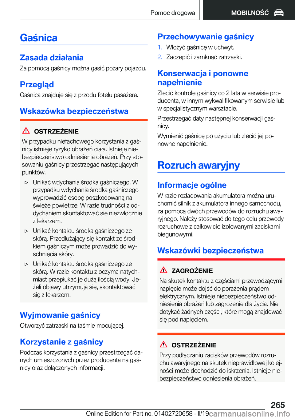 BMW M2 2020  Instrukcja obsługi (in Polish) �G�a�n�i�c�a
�Z�a�s�a�d�a��d�z�i�a�ł�a�n�i�a
�Z�a��p�o�m�o�c�