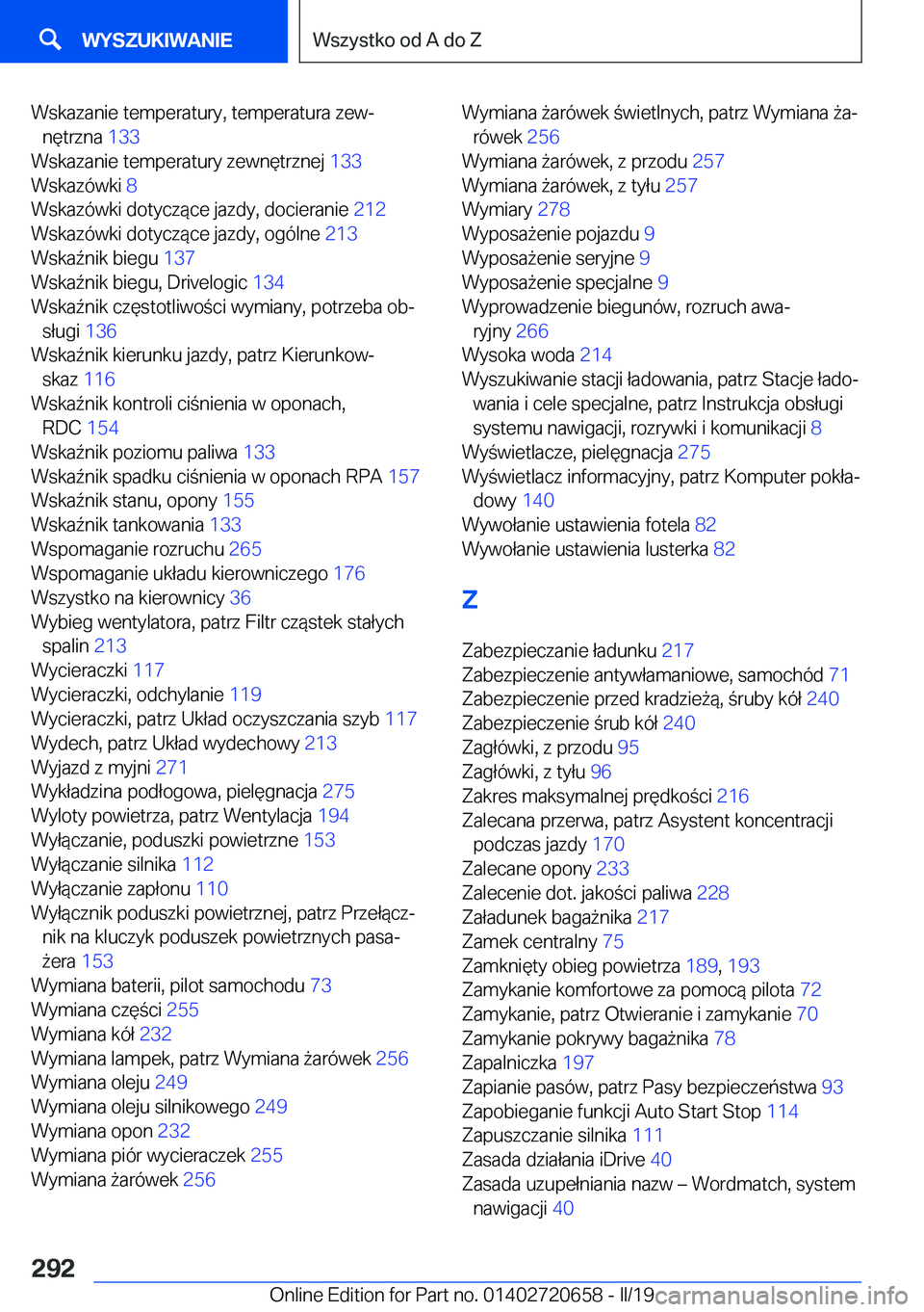 BMW M2 2020  Instrukcja obsługi (in Polish) �W�s�k�a�z�a�n�i�e��t�e�m�p�e�r�a�t�u�r�y�,��t�e�m�p�e�r�a�t�u�r�a��z�e�wj�n�
