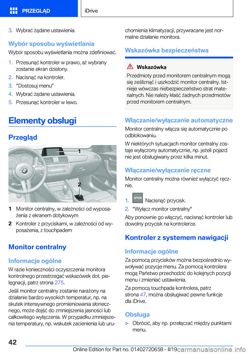 BMW M2 2020  Instrukcja obsługi (in Polish) �3�.�W�y�b�r�a�