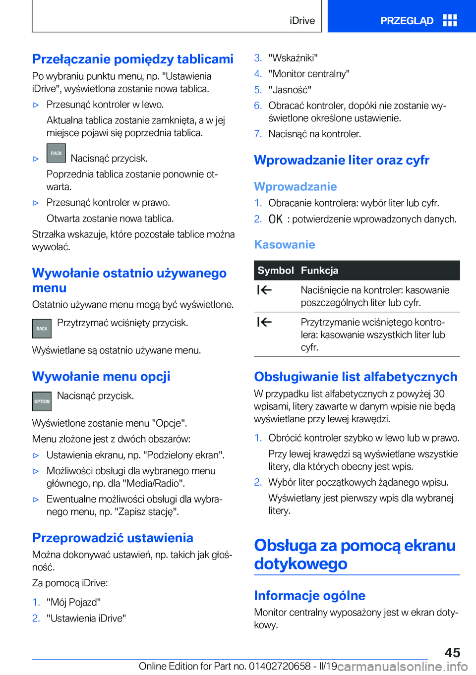 BMW M2 2020  Instrukcja obsługi (in Polish) �P�r�z�e�ł�ą�c�z�a�n�i�e��p�o�m�i�