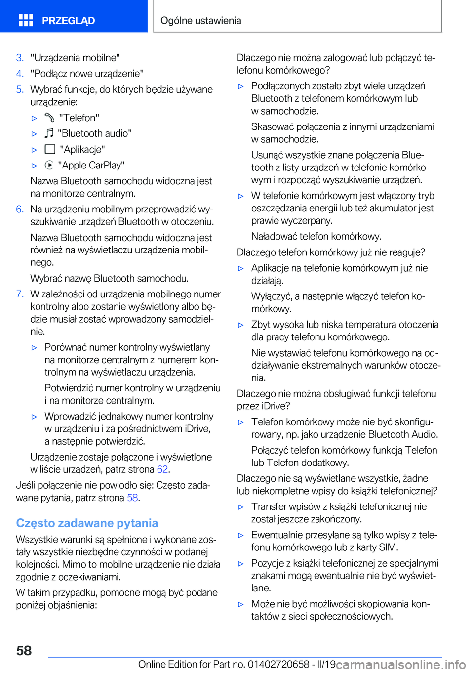 BMW M2 2020  Instrukcja obsługi (in Polish) �3�.��U�r�z�