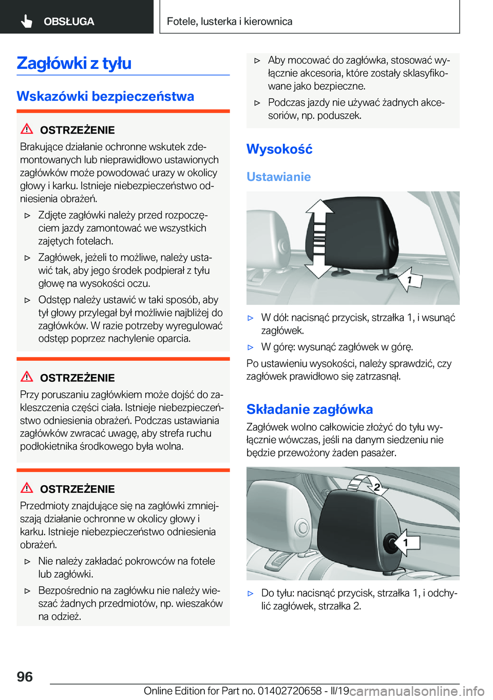 BMW M2 2020  Instrukcja obsługi (in Polish) �Z�a�g�ł�