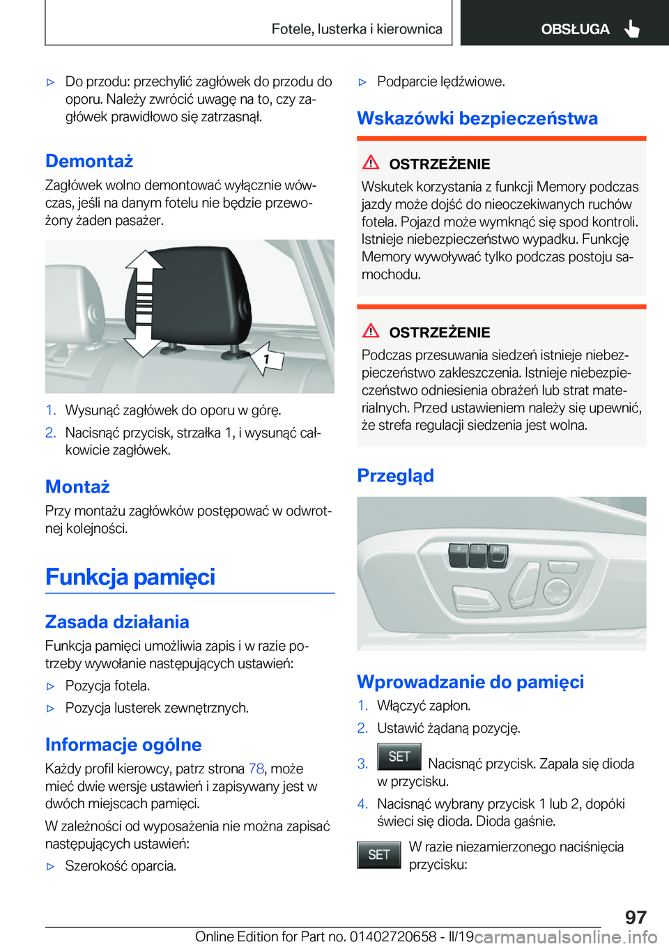 BMW M2 2020  Instrukcja obsługi (in Polish) 'x�D�o��p�r�z�o�d�u�:��p�r�z�e�c�h�y�l�i�