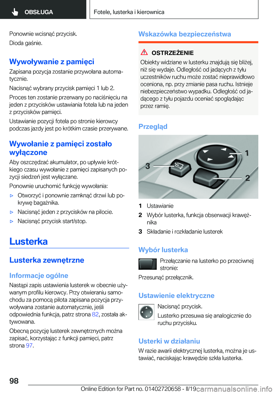BMW M2 2020  Instrukcja obsługi (in Polish) �P�o�n�o�w�n�i�e��w�c�i�s�n�