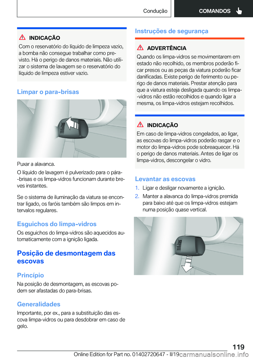 BMW M2 2020  Manual do condutor (in Portuguese) �I�N�D�I�C�A�