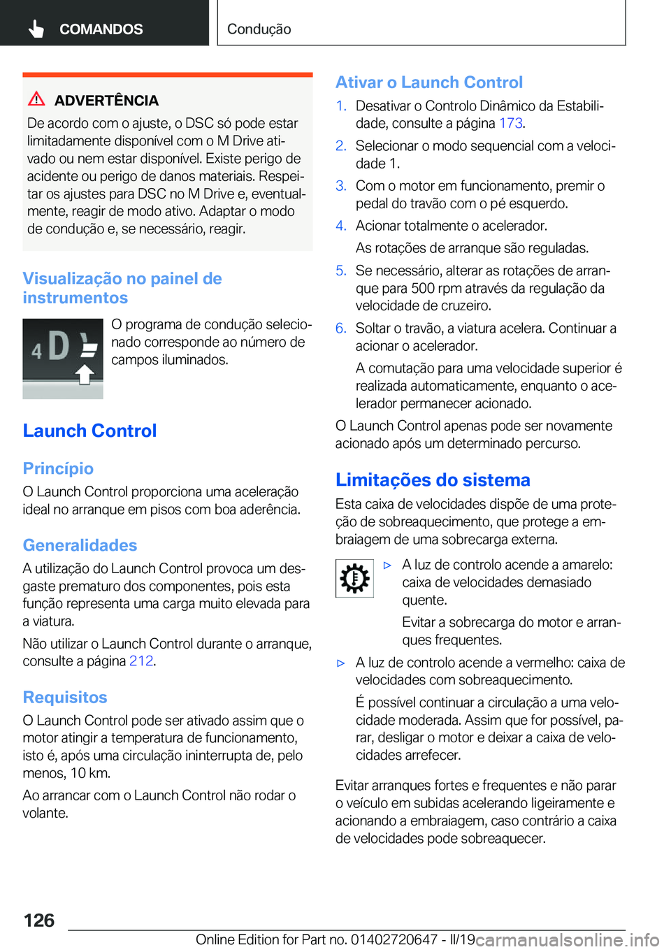 BMW M2 2020  Manual do condutor (in Portuguese) �A�D�V�E�R�T�