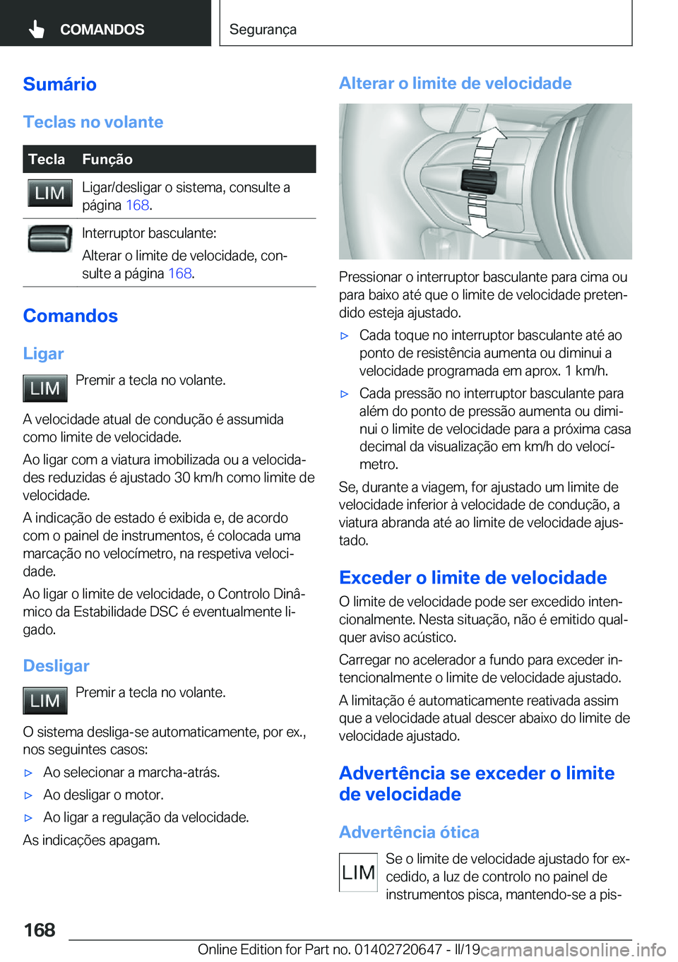 BMW M2 2020  Manual do condutor (in Portuguese) �S�u�m�á�r�i�o�T�e�c�l�a�s��n�o��v�o�l�a�n�t�e�T�e�c�l�a�F�u�n�