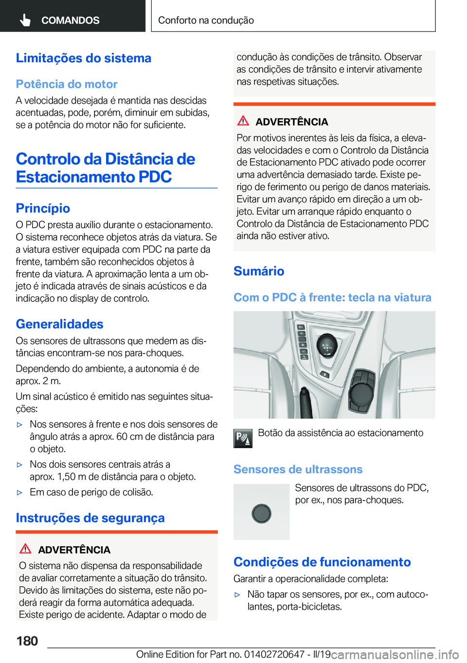 BMW M2 2020  Manual do condutor (in Portuguese) �L�i�m�i�t�a�