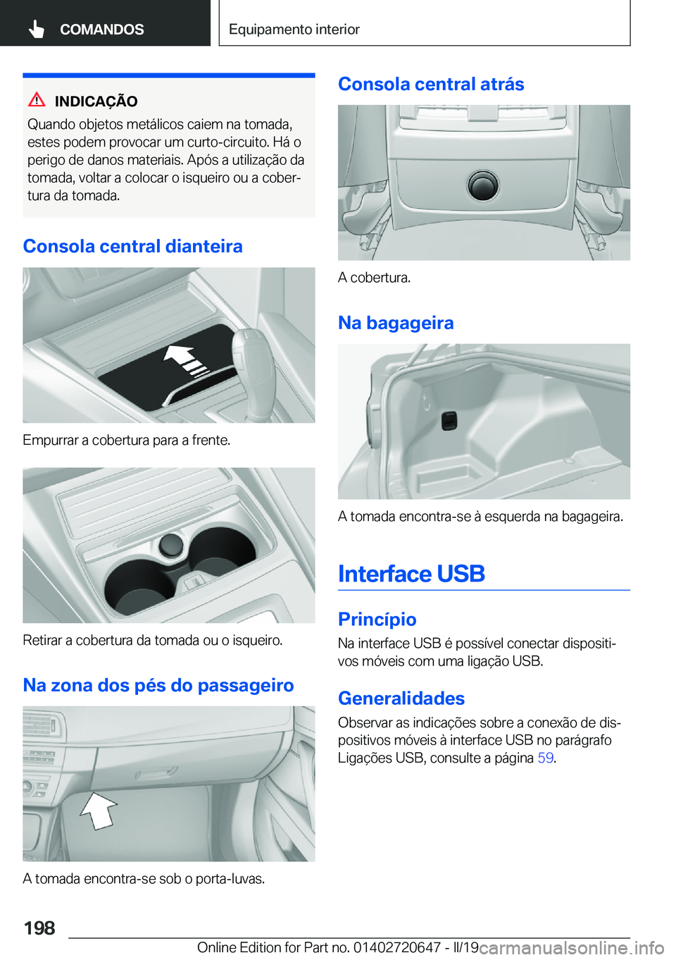 BMW M2 2020  Manual do condutor (in Portuguese) �I�N�D�I�C�A�