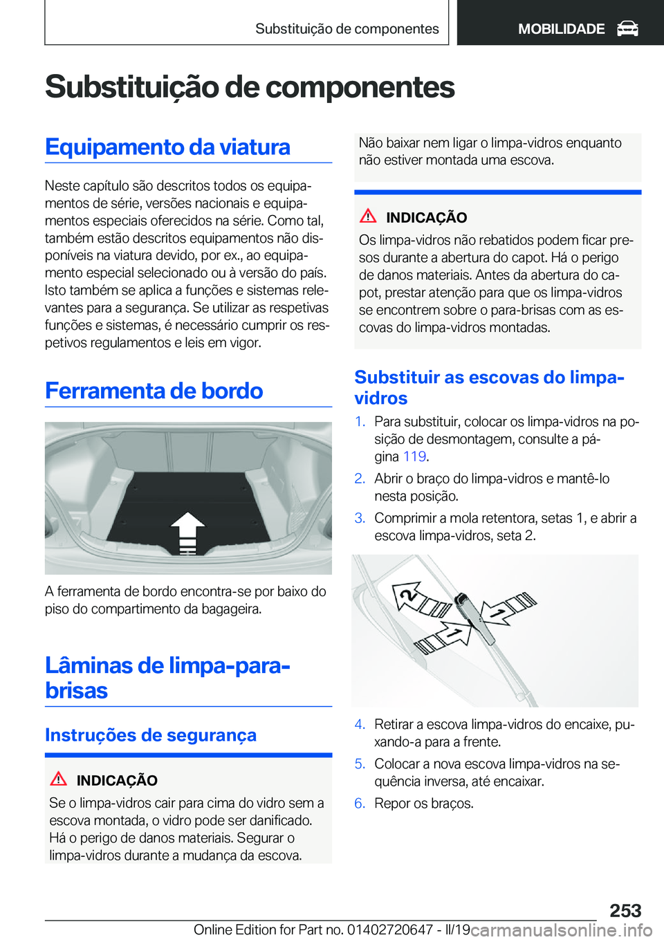BMW M2 2020  Manual do condutor (in Portuguese) �S�u�b�s�t�i�t�u�i�