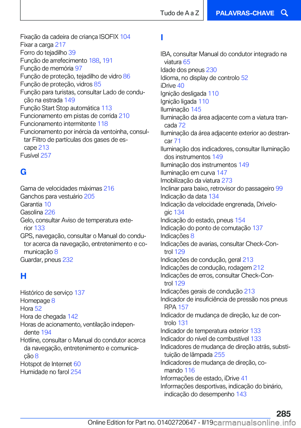 BMW M2 2020  Manual do condutor (in Portuguese) �F�i�x�a�