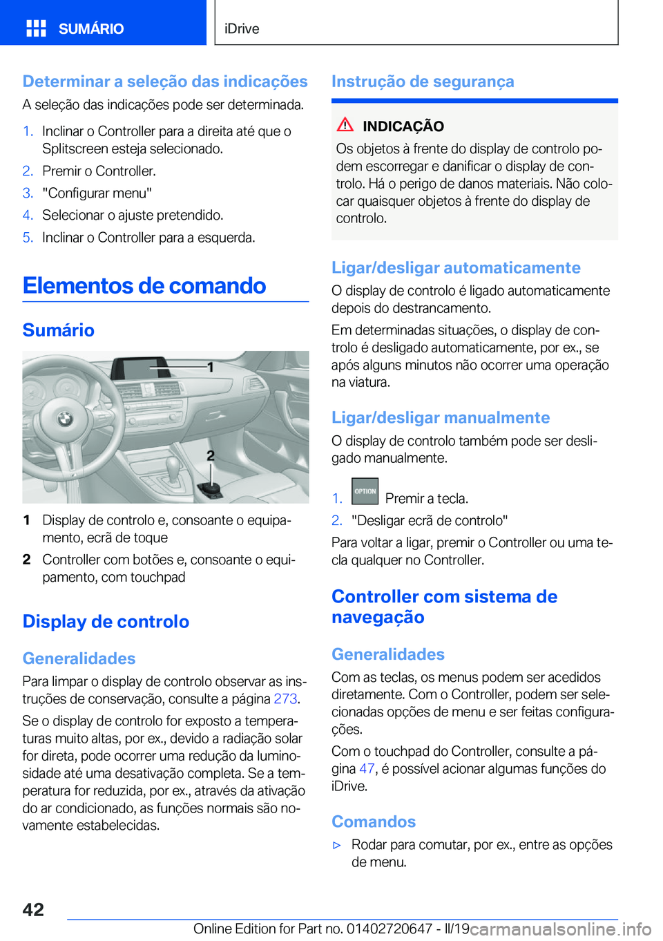 BMW M2 2020  Manual do condutor (in Portuguese) �D�e�t�e�r�m�i�n�a�r��a��s�e�l�e�