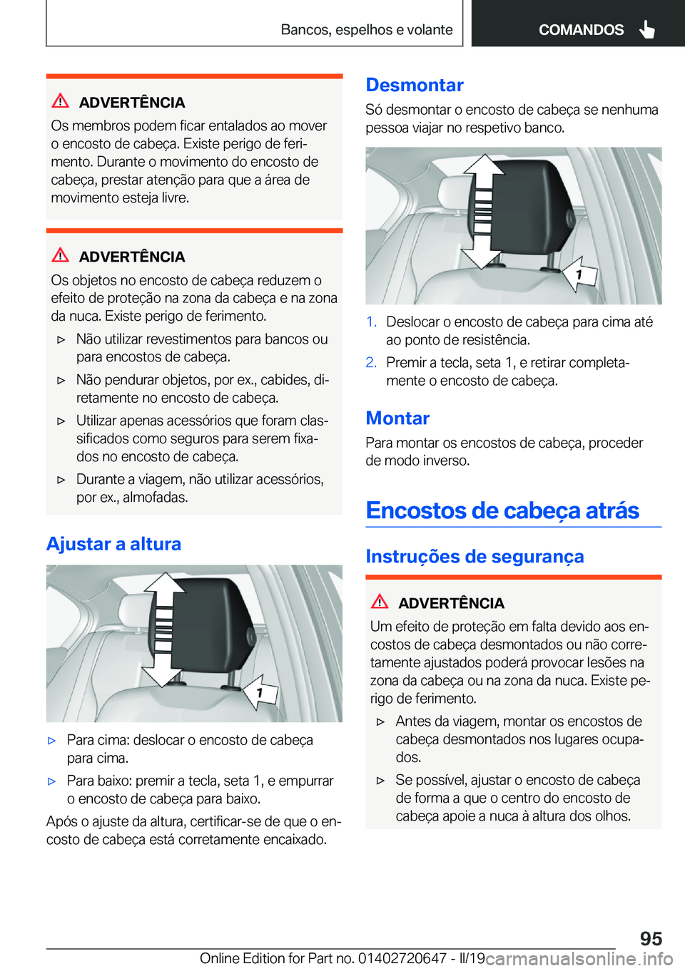 BMW M2 2020  Manual do condutor (in Portuguese) �A�D�V�E�R�T�