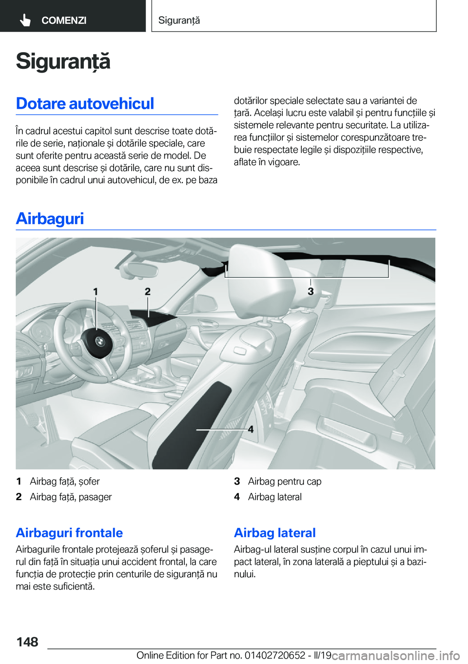BMW M2 2020  Ghiduri De Utilizare (in Romanian) �S�i�g�u�r�a�n�
