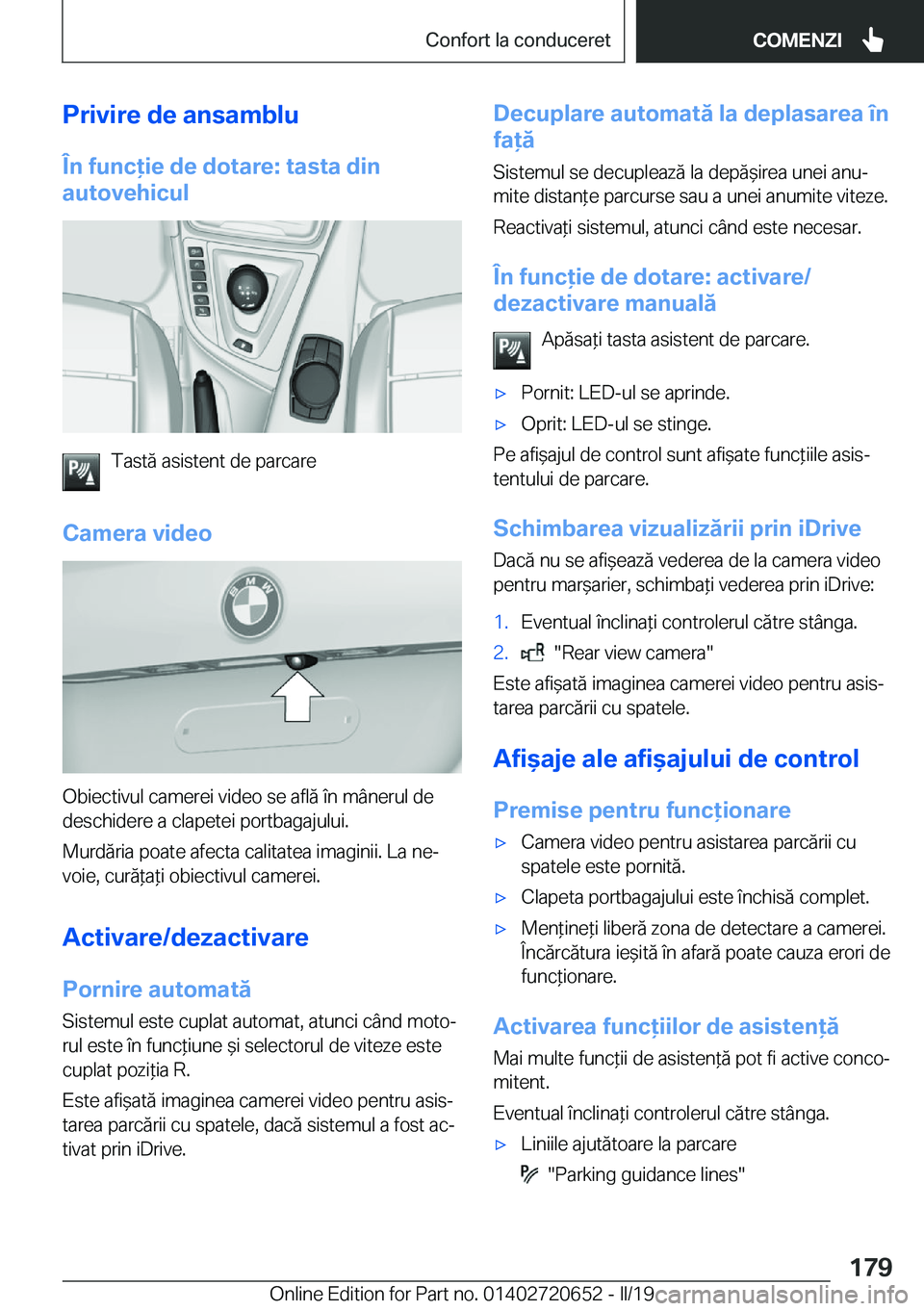 BMW M2 2020  Ghiduri De Utilizare (in Romanian) �P�r�i�v�i�r�e��d�e��a�n�s�a�m�b�l�u
�