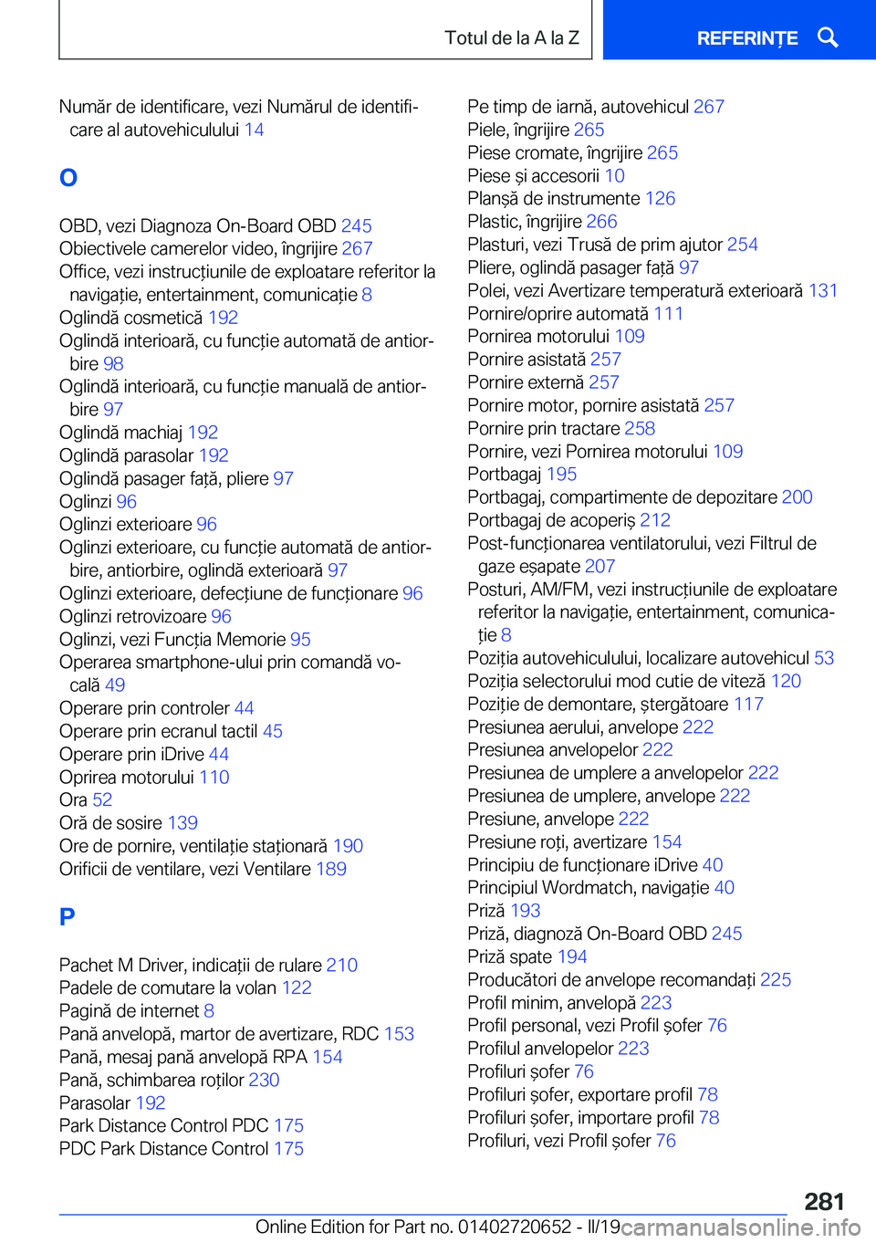 BMW M2 2020  Ghiduri De Utilizare (in Romanian) �N�u�m�