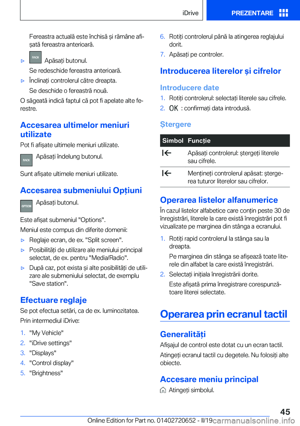 BMW M2 2020  Ghiduri De Utilizare (in Romanian) �F�e�r�e�a�s�t�r�a��a�c�t�u�a�l�