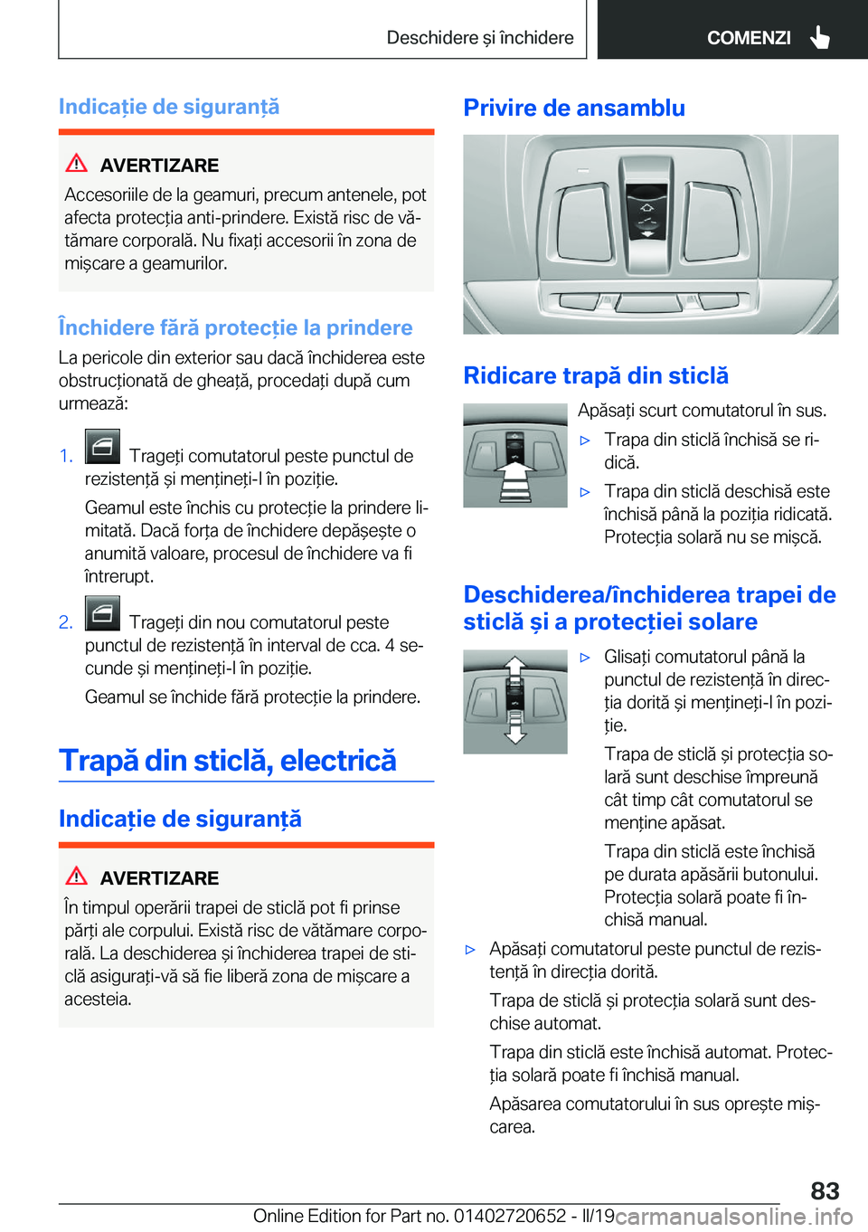 BMW M2 2020  Ghiduri De Utilizare (in Romanian) �I�n�d�i�c�a�i�e��d�e��s�i�g�u�r�a�n�