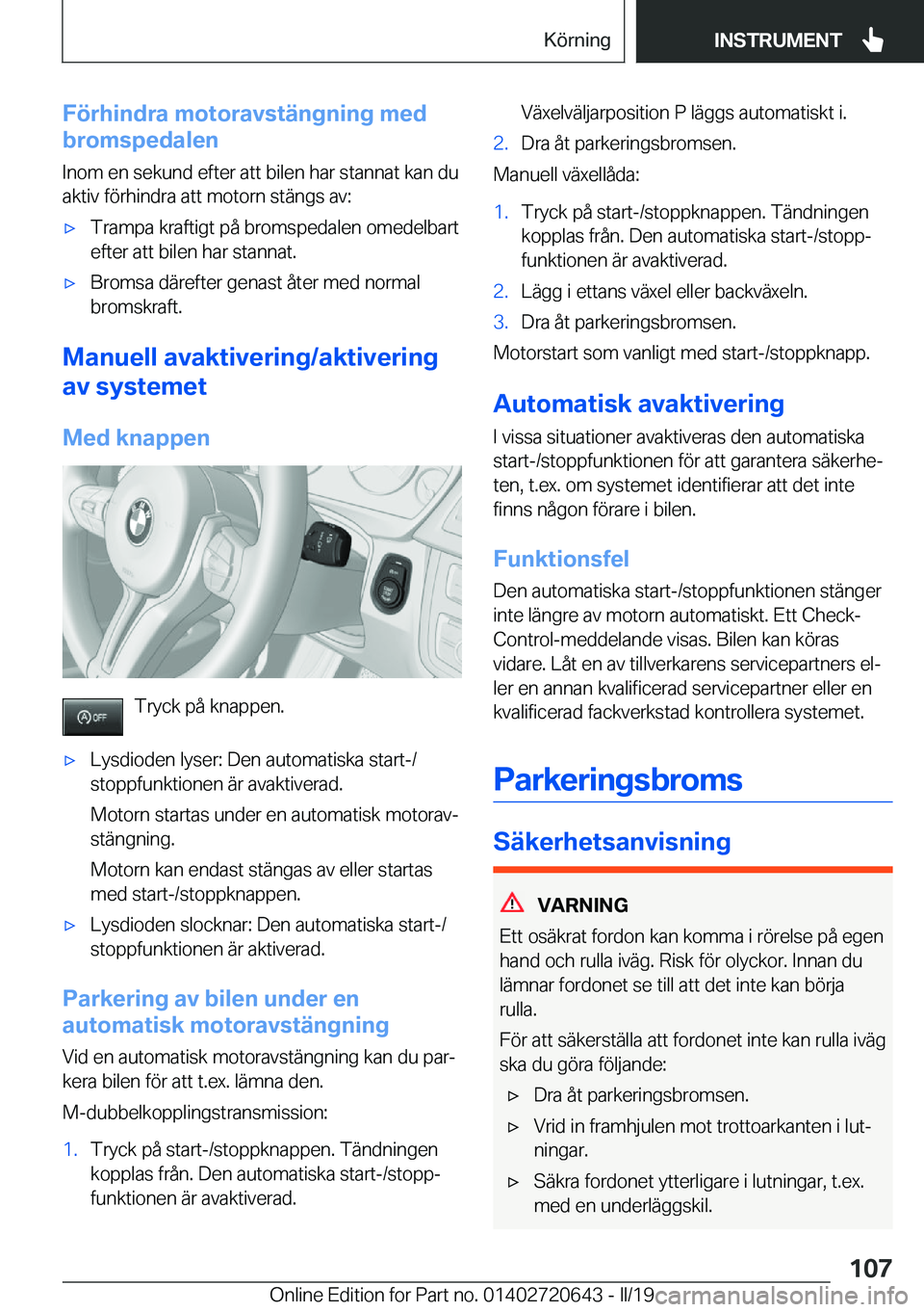 BMW M2 2020  InstruktionsbÖcker (in Swedish) �F�