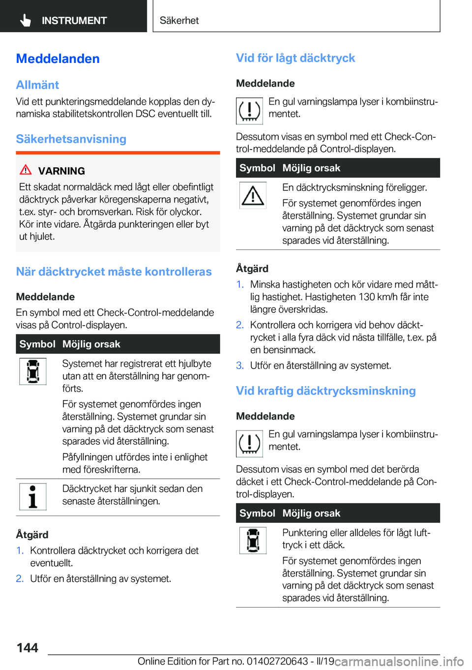 BMW M2 2020  InstruktionsbÖcker (in Swedish) �M�e�d�d�e�l�a�n�d�e�n
�A�l�l�m�ä�n�t
�V�i�d��e�t�t��p�u�n�k�t�e�r�i�n�g�s�m�e�d�d�e�l�a�n�d�e��k�o�p�p�l�a�s��d�e�n��d�yj
�n�a�m�i�s�k�a��s�t�a�b�i�l�i�t�e�t�s�k�o�n�t�r�o�l�l�e�n��D�S�C��e