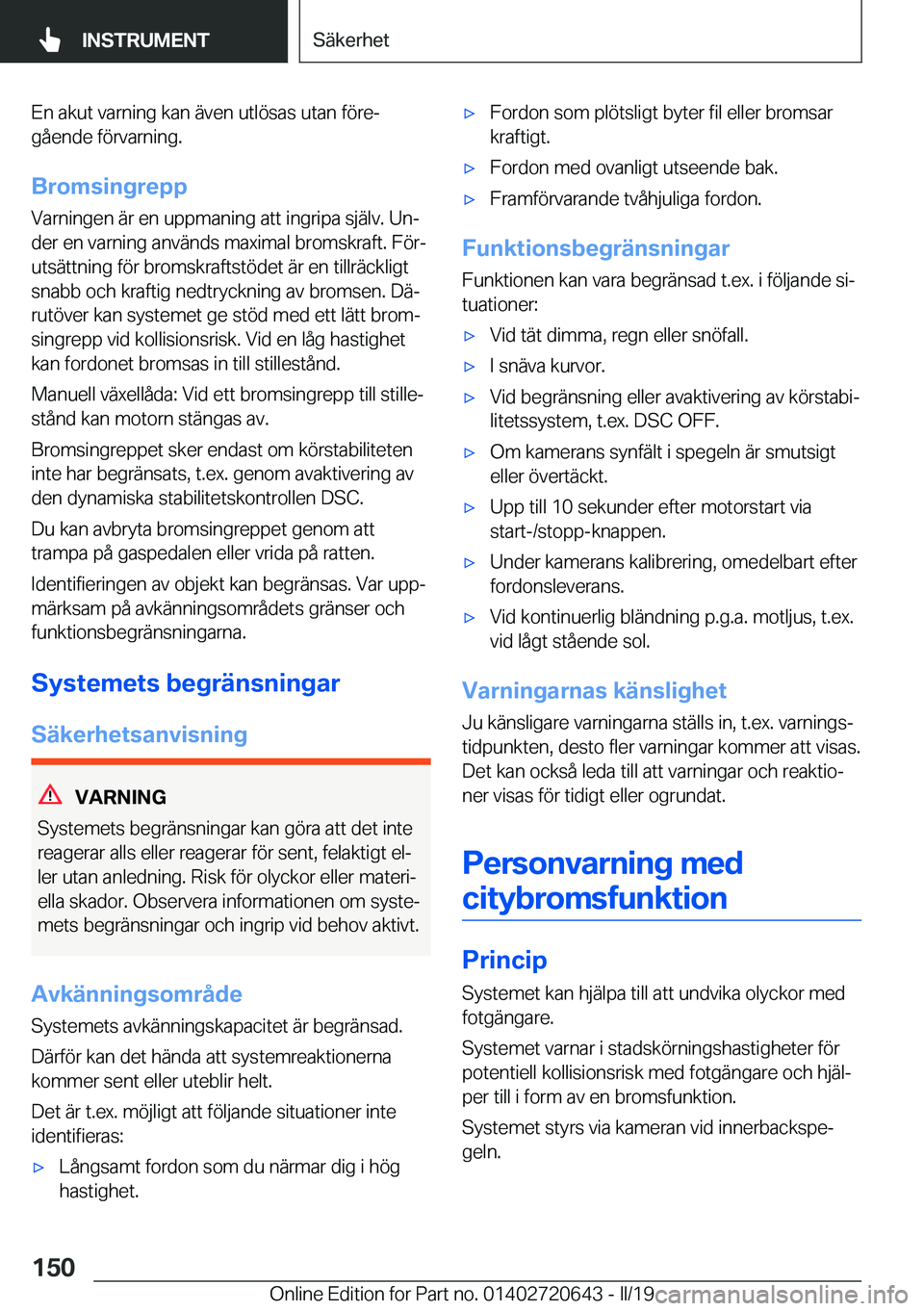 BMW M2 2020  InstruktionsbÖcker (in Swedish) �E�n��a�k�u�t��v�a�r�n�i�n�g��k�a�n��ä�v�e�n��u�t�l�