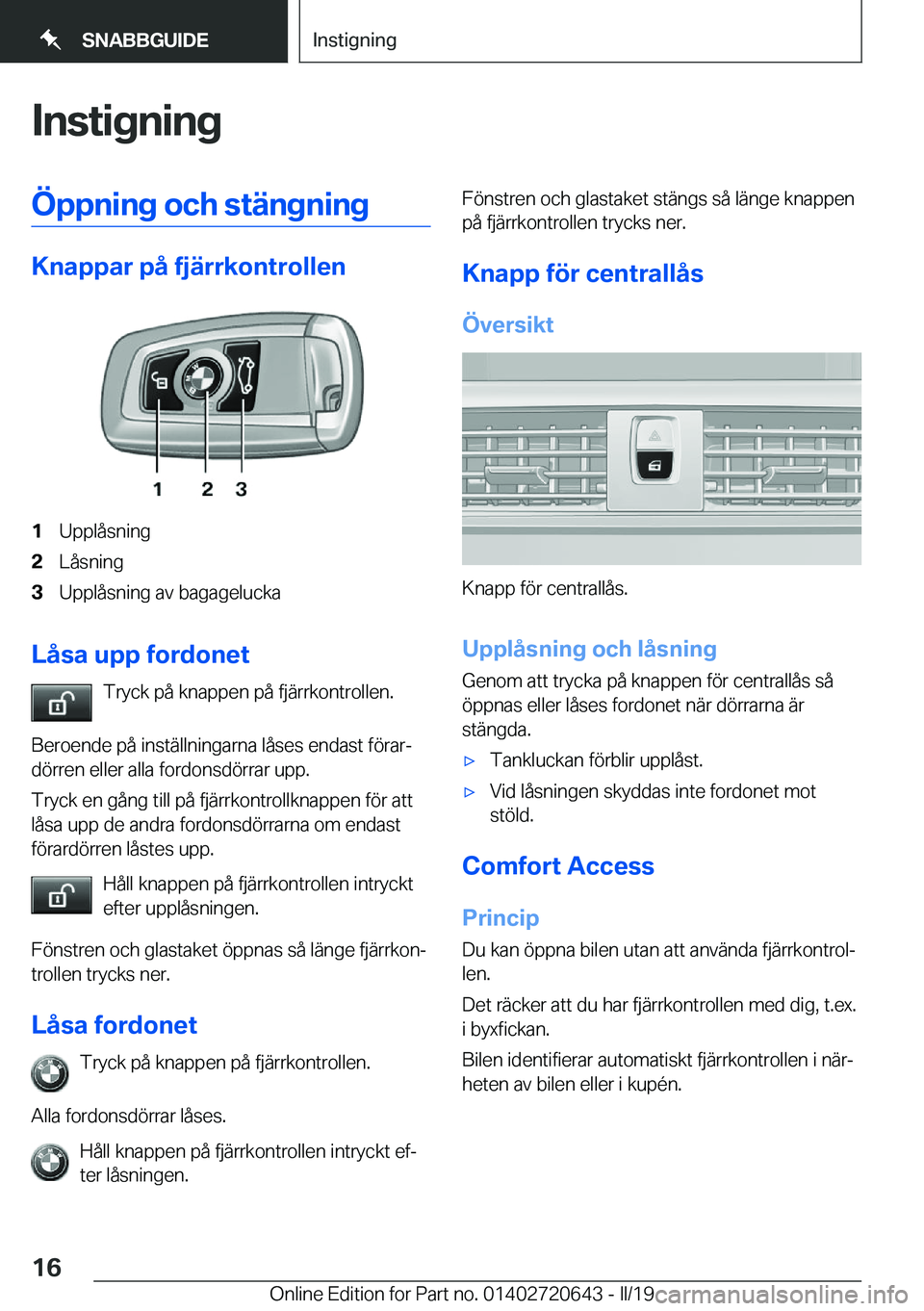BMW M2 2020  InstruktionsbÖcker (in Swedish) �I�n�s�t�i�g�n�i�n�g�