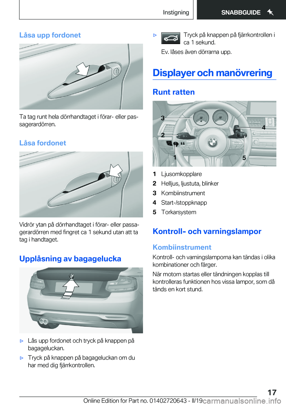 BMW M2 2020  InstruktionsbÖcker (in Swedish) �L�å�s�a��u�p�p��f�o�r�d�o�n�e�t
�T�a��t�a�g��r�u�n�t��h�e�l�a��d�
