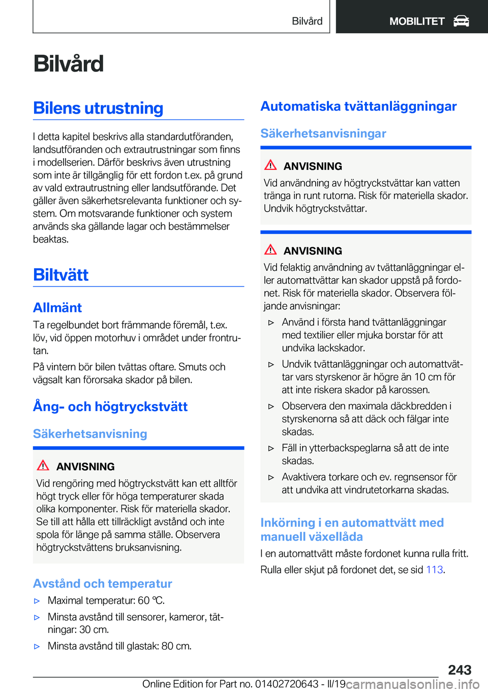 BMW M2 2020  InstruktionsbÖcker (in Swedish) �B�i�l�v�å�r�d�B�i�l�e�n�s��u�t�r�u�s�t�n�i�n�g
�I��d�e�t�t�a��k�a�p�i�t�e�l��b�e�s�k�r�i�v�s��a�l�l�a��s�t�a�n�d�a�r�d�u�t�f�
