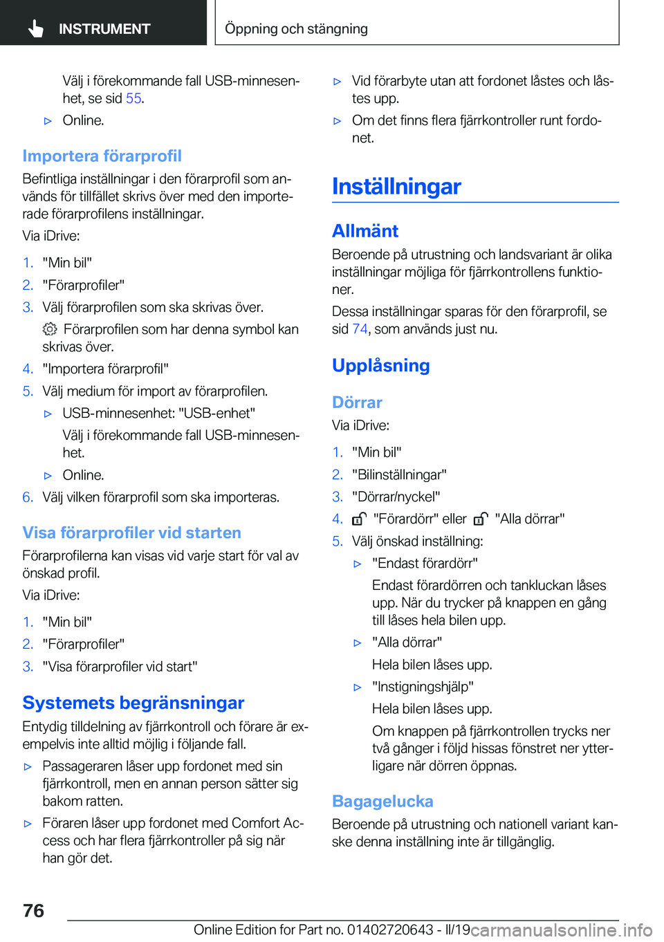 BMW M2 2020  InstruktionsbÖcker (in Swedish) �V�ä�l�j��i��f�