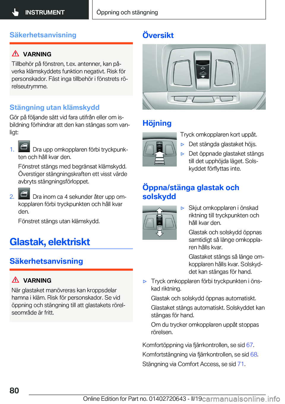 BMW M2 2020  InstruktionsbÖcker (in Swedish) �S�ä�k�e�r�h�e�t�s�a�n�v�i�s�n�i�n�g
�V�A�R�N�I�N�G
�T�i�l�l�b�e�h�
