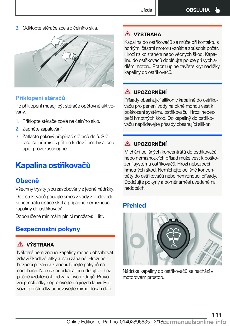 BMW M2 2019  Návod na použití (in Czech) �3�.�O�d�k�l�o�p�t�e��s�t�