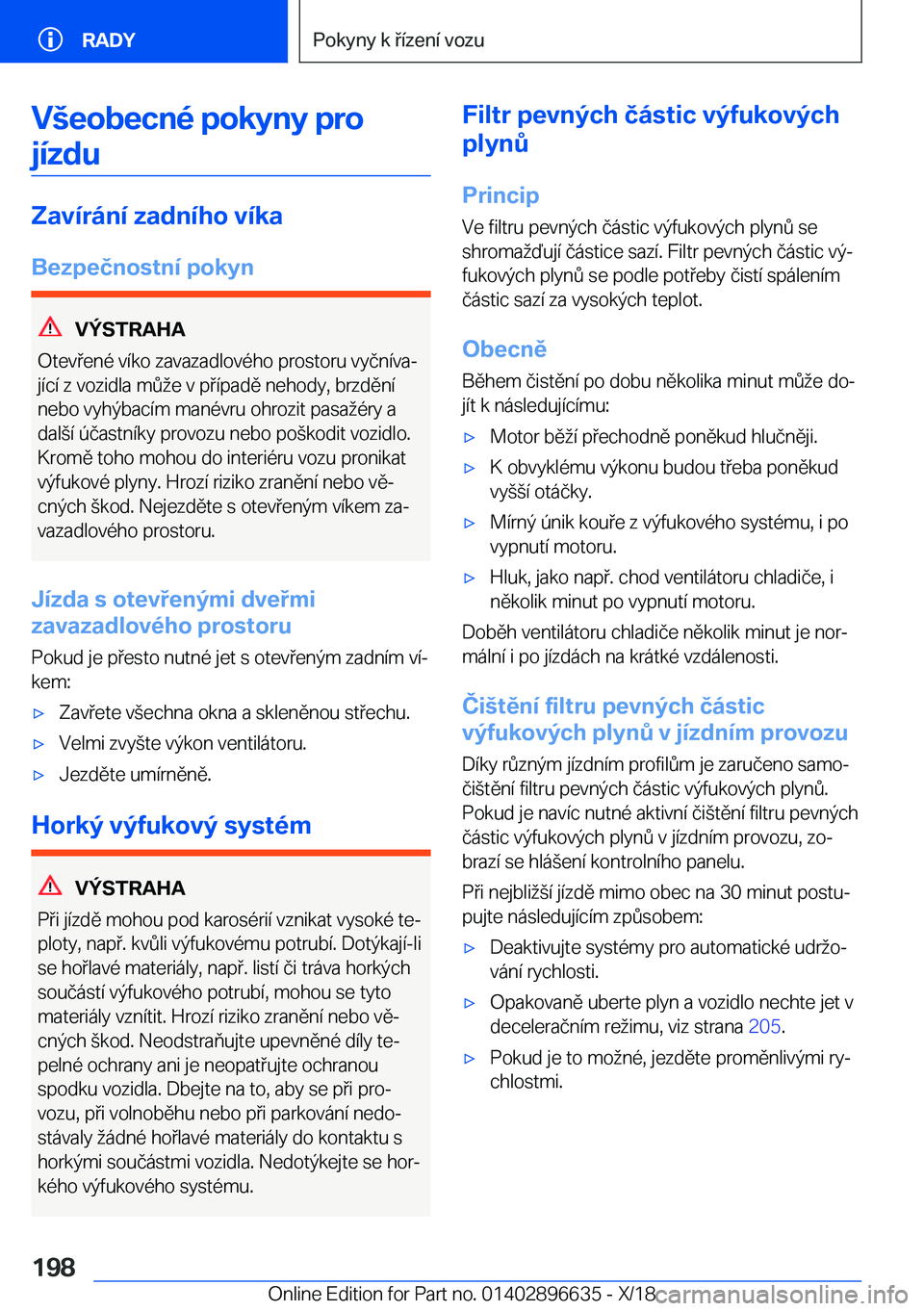 BMW M2 2019  Návod na použití (in Czech) �V	�e�o�b�e�c�n�