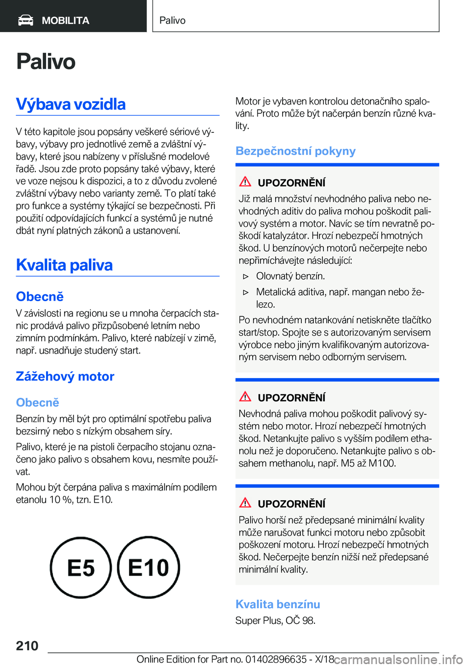 BMW M2 2019  Návod na použití (in Czech) �P�a�l�i�v�o�V�