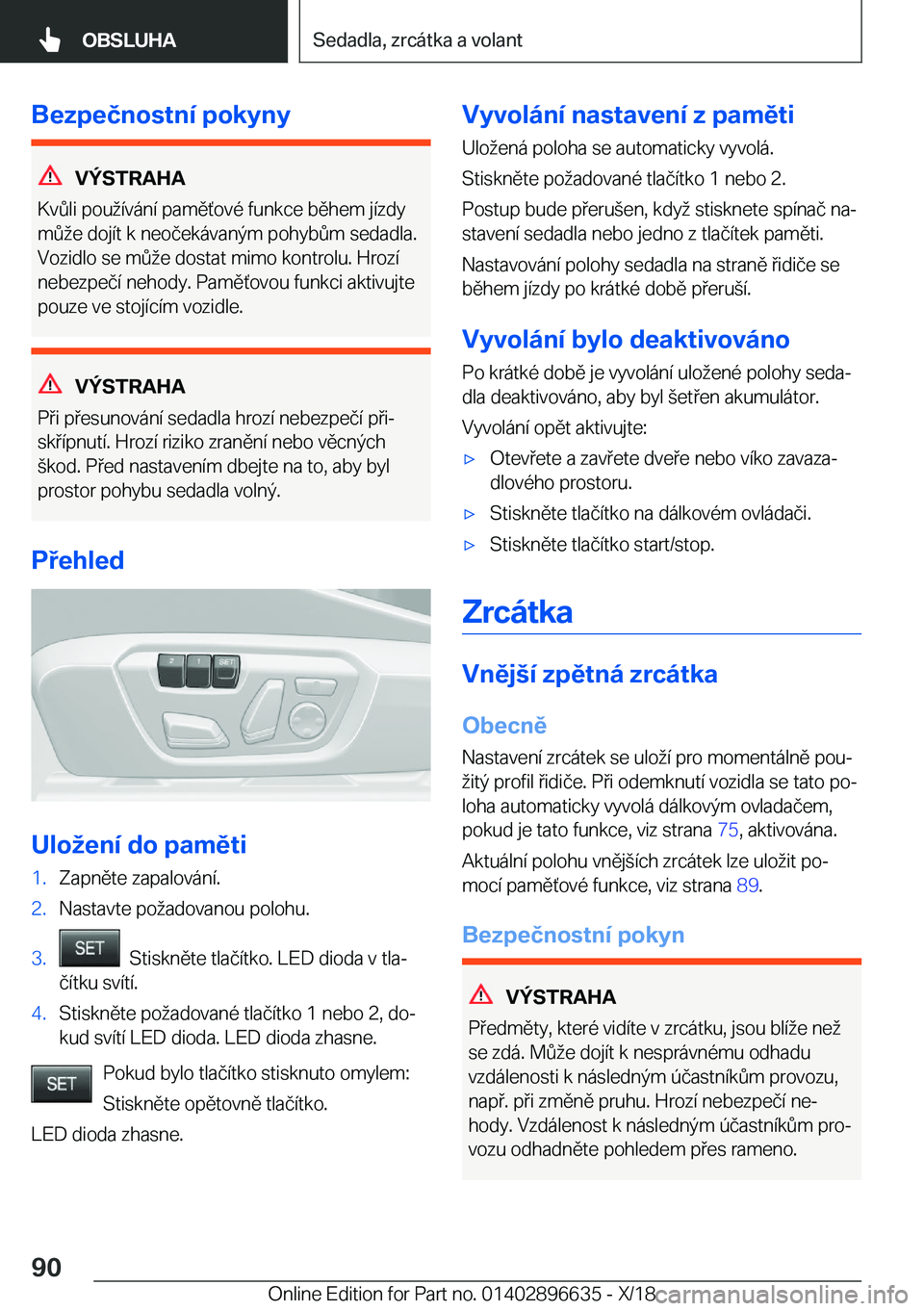 BMW M2 2019  Návod na použití (in Czech) �B�e�z�p�e�č�n�o�s�t�n�