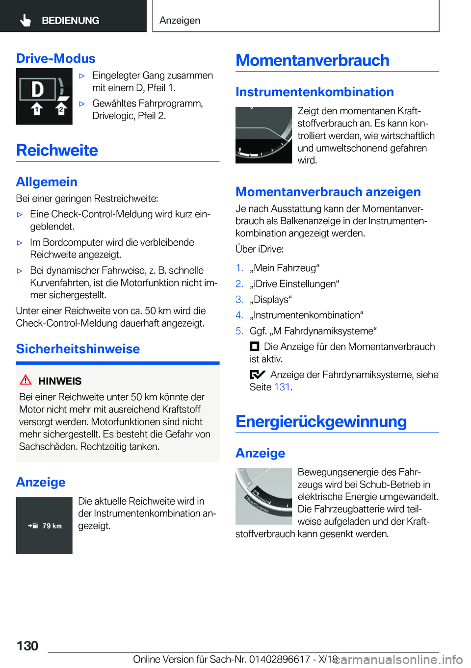 BMW M2 2019  Betriebsanleitungen (in German) �D�r�i�v�e�-�M�o�d�u�s'x�E�i�n�g�e�l�e�g�t�e�r��G�a�n�g��z�u�s�a�m�m�e�n
�m�i�t��e�i�n�e�m��D�,��P�f�e�i�l��1�.'x�G�e�w�