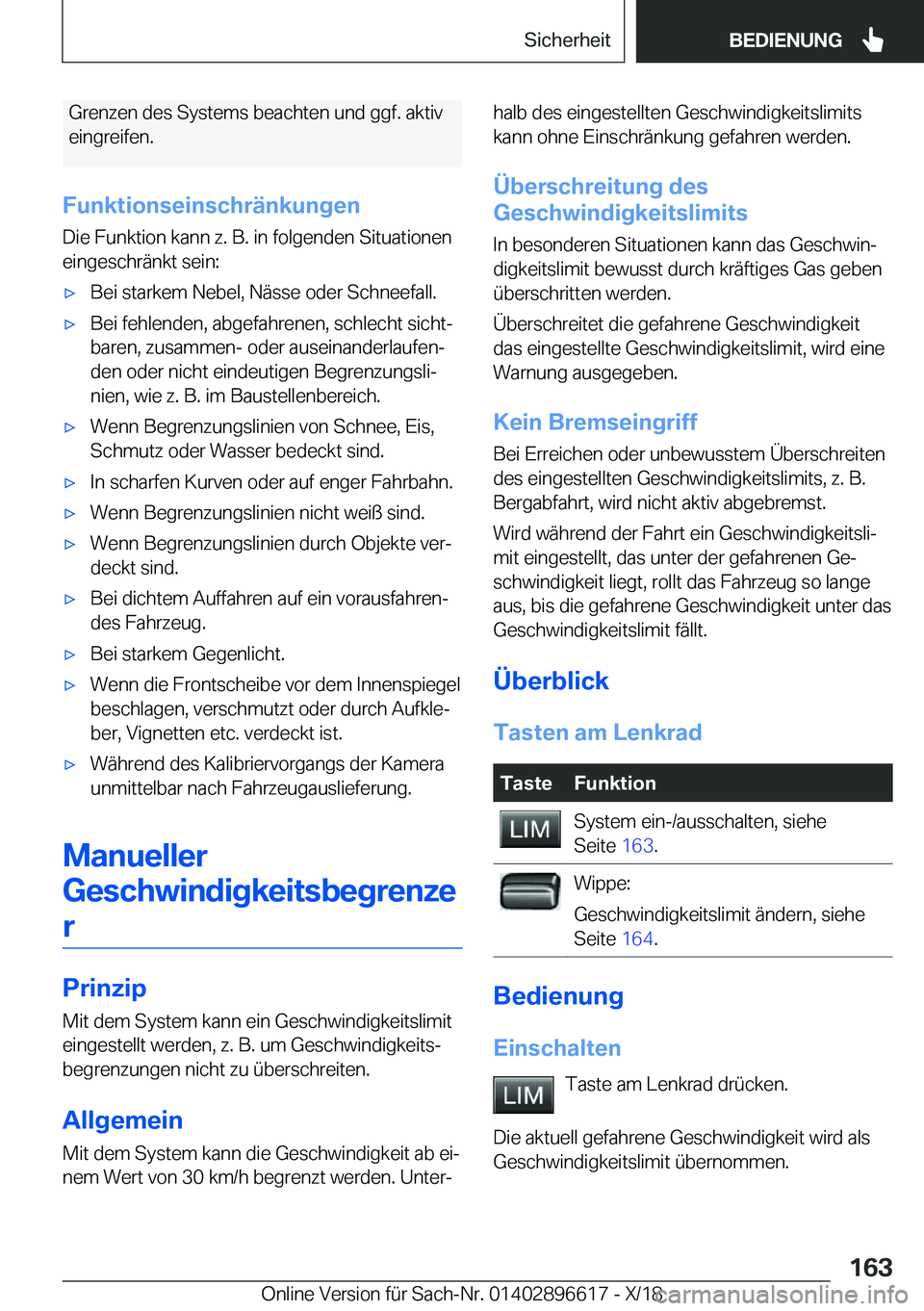 BMW M2 2019  Betriebsanleitungen (in German) �G�r�e�n�z�e�n��d�e�s��S�y�s�t�e�m�s��b�e�a�c�h�t�e�n��u�n�d��g�g�f�.��a�k�t�i�v�e�i�n�g�r�e�i�f�e�n�.
�F�u�n�k�t�i�o�n�s�e�i�n�s�c�h�r�