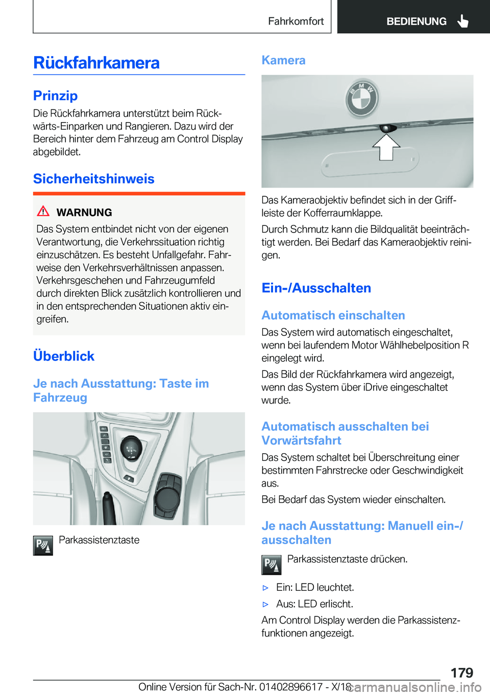 BMW M2 2019  Betriebsanleitungen (in German) �R�