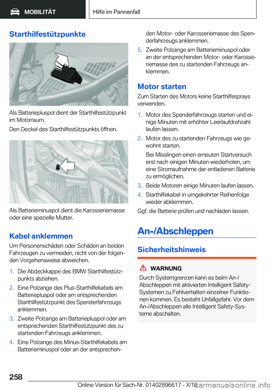 BMW M2 2019  Betriebsanleitungen (in German) �S�t�a�r�t�h�i�l�f�e�s�t�