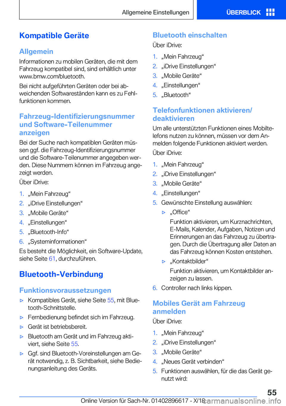 BMW M2 2019  Betriebsanleitungen (in German) �K�o�m�p�a�t�i�b�l�e��G�e�r�