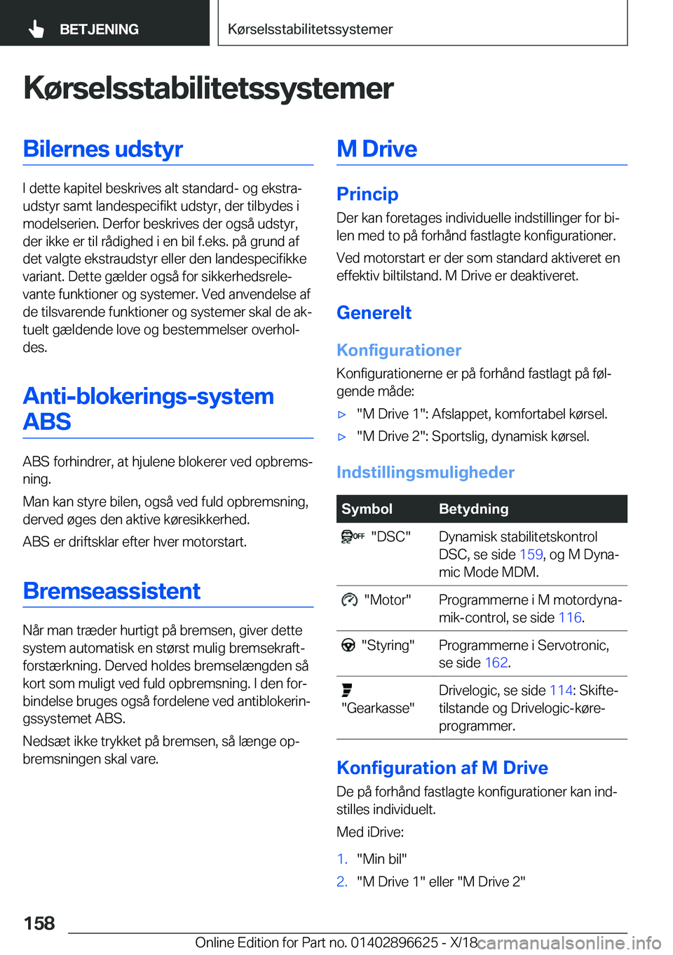 BMW M2 2019  InstruktionsbØger (in Danish) �K�
